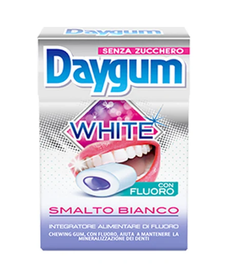 DAYGUM WHITE 20 Chewing Gum Senza Zucchero per denti bianchi